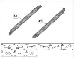 Premium Black Side Steps for LADA 4x4
