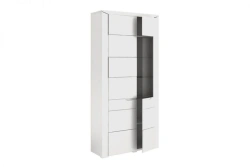 Two-Door Wardrobe with Glossy White Finish and Tinted Glass - TYP 05
