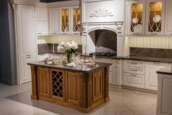 Kitchen Side Table with Decorative Supports