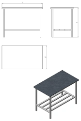Metal Frame Table for Writing and Research (ST.MK Series)