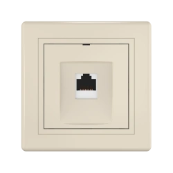 Double Computer Socket with Keystone RJ45 Modules, Beige, Art. 61