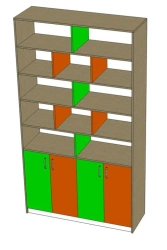 Book Cabinet with Hinged Doors, Model 008/2019