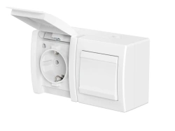 Outdoor Socket with Switch, Grounded, 16A, 250V - Model 2413.00