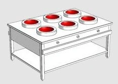 Induction Wok Station for Professional Cooking ETK-W Art. No. 7369