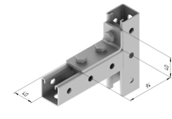 90-Degree Angle Plate with 3 Holes SMA 622 - 40x40x94mm
