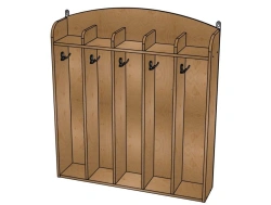 Towel Rack No.1 "Moidodyr", Plywood (Lacquered), 5 Compartments/ SHD40