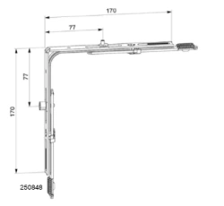 Angle Drive for Vertical to Horizontal Motion Transfer with Micro-Ventilation Function 250848