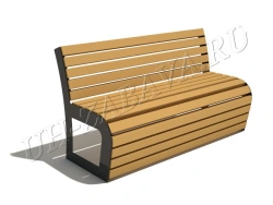 Square Park Bench - Anti-Vandal Design