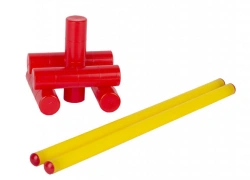 Gorodki Outdoor Game Set with Bats and Pins – 5 Pins, 2 Bats