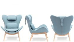 Lounge Chair with Headrest on Wooden Supports - Baccarat