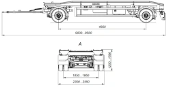 Dual-Axle Container Trailer 8465-15 with HJD13Y30S18-1840T16-060 Axles, 12 Ton Capacity