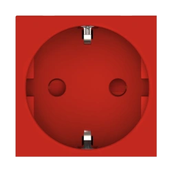CADUCEUS ALING HIDE Modular Socket with Grounding and Shutters, 16A, 250V, Horizontal, Red, Art. 2321.4