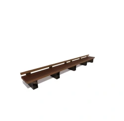 Park Bench with Steel Frame and Pine Seating - Model Luch SS-1