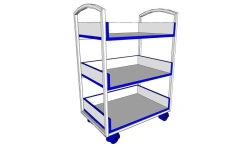 Metal Library Cart for Book Transportation