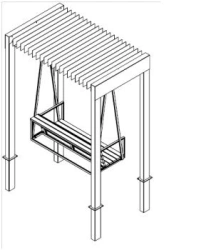 Metal Frame Swing Bench for Offices and Public Spaces, Model 14001