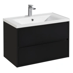 Elegant Aquaton Rimini 80 Sink Cabinet in Black 1A138301RN9501