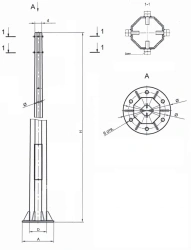 Power Lighting Support Pole OGS - Angular Design