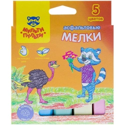 Multi-Pulti Colored Chalks for Asphalt "Raccoon in Australia", 5 Colors