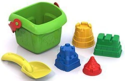 Sand Play Set No. 135 (Bucket, Small Shovel, 4 Castle Molds)