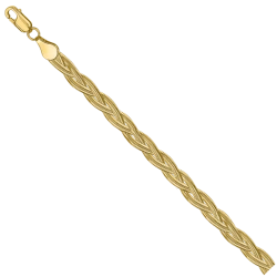 Elegant 585 Gold Necklace with Green Almond Braid, Model NC17-270