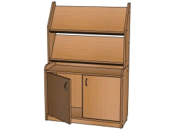 Single-sided Book Display Showcase with Cabinet and Doors, 2 Shelves / SJ131