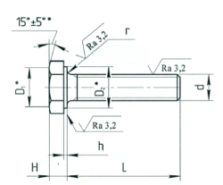 Hexagon Head Screws OST 1 31501-80, OST 1 31502-80, OST 1 31503-80, OST 1 31508-80