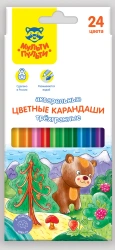 Multi-Pulti Watercolor Pencils "Incredible Adventures", 24 Colors, Triangular, Pre-Sharpened, Cardboard, Euro Hook