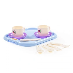 Children's Tableware Set "Minutka" for 2 Persons with Tray (V1) - 11 Pieces