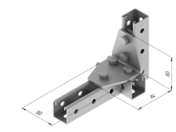 90-Degree Angle Plate with 5 Holes SMA 623, Stainless Steel