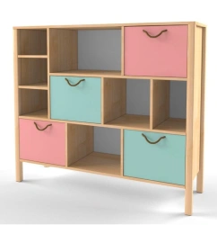 Stylish Scandinavian Toy Wall Unit for Kids - Model 56013-001