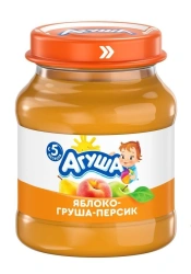 Homogenized Apple, Pear, and Peach Puree "Agusha" 100g