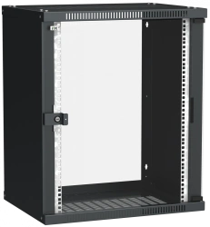 LINEA WE 15U Wall-Mounted Cabinet 600x450mm Black Glass Door LWE5-15U64-GF