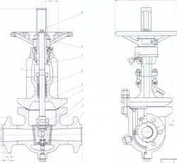 Steel Gate Valves DN 65-150 PN 6.4 MPa for Ship Systems