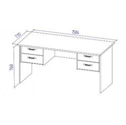 Freedom Office Desk with 2 Hanging Cabinets, Art. FSTP 09