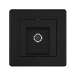 Caduceus Aling Prestige Hidden Installation TV/FM Socket, Black (Soft Touch) Model 612I.E1E1E1