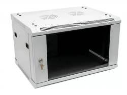 Compact Wall-Mounted Telecommunications Cabinet 9U, 600x600x500, SNR-TWC-9-SF-R-GD