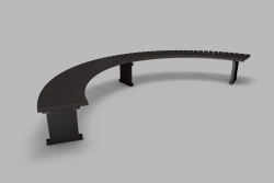 Modular Semi-Circular Bench with Metal Frame