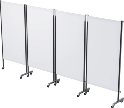Medical Partition Screen on Wheels, Four-Section, Stainless Steel Model МСК-45303М