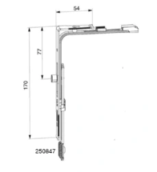 Angle Transmission for Moving Rigid Components with Vertical to Horizontal Motion - Model 250847