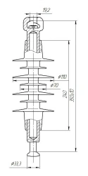 Ribbed Shell Insulator for Contact Network PSpKr 120-3/0.6-D-GP