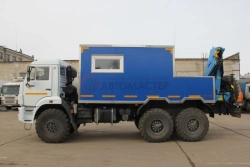 Mobile Workshop with Crane Manipulator, Modification 578277 on KAMAZ-5350-D5 Chassis