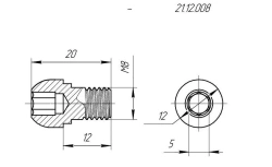 Pin Plug for Tibial Component Fixation, 20mm, #21.12.008