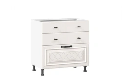 Marina LD.273160.000 Kitchen Cabinet Facade Set with 3 Drawers (Alabaster)