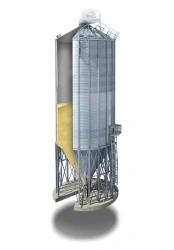 Metal Grain Silo with Galvanized Steel Construction and Inspection Hatch SK Model