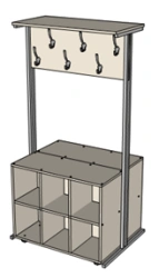 Double-sided Floor Wardrobe System with Shoe Compartments