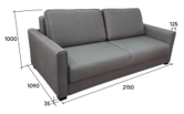 Eurobook Sofa Bed with Pull-Out Mechanism