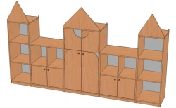 Castle Style Shelf with 5 Sections, Model C-Z