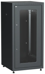 LINEA E 24U Floor Cabinet 600x600mm with Glass and Metal Doors, Model LE05-24U66-GM