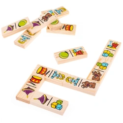 Wooden Toy Domino Set - 28 Pieces, Model 5555-3