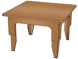 Square Table No. 2, Height 460-580 mm, Model SD24